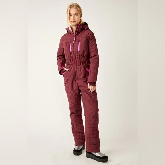 NWT Free People Movement All Prepped Ski Suit Wine - Picture 1 of 4
